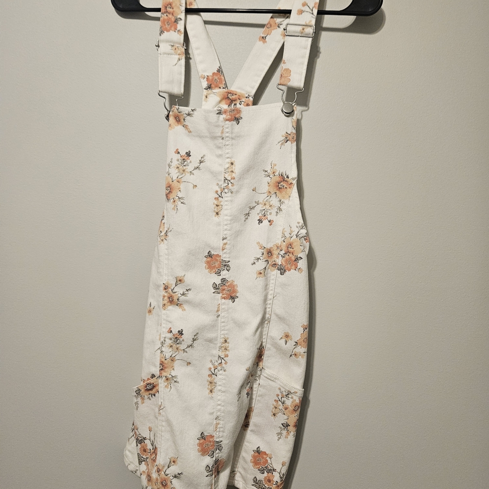 No Boundaries Cream Floral Overall Dress